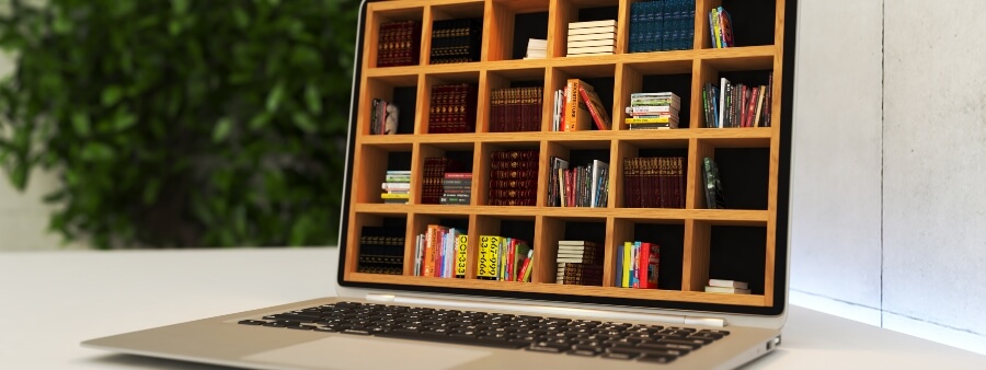 Saraiva Conecta: computador com livros