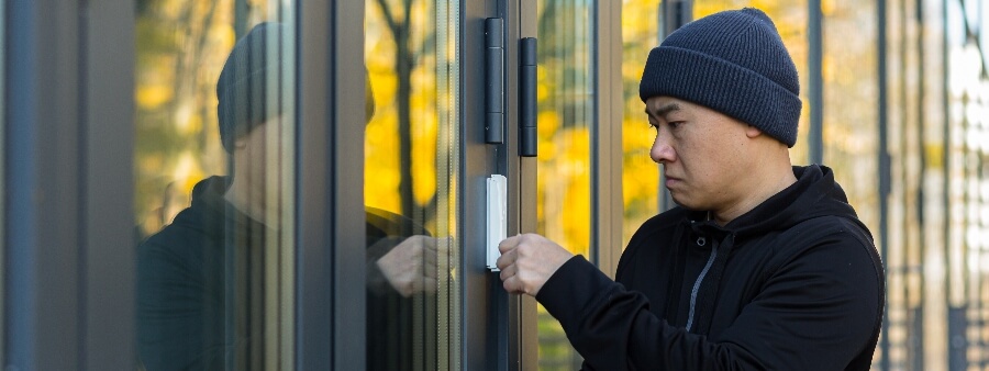 Segurança em condomínio: homem tocando interfone